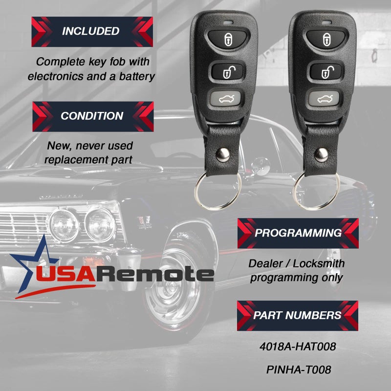 USARemote Key Fob Keyless Entry Remote fits 2010-2014 Kia Forte (PINHA-T008), Set of 2 - Image 3
